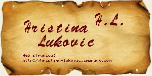 Hristina Luković vizit kartica